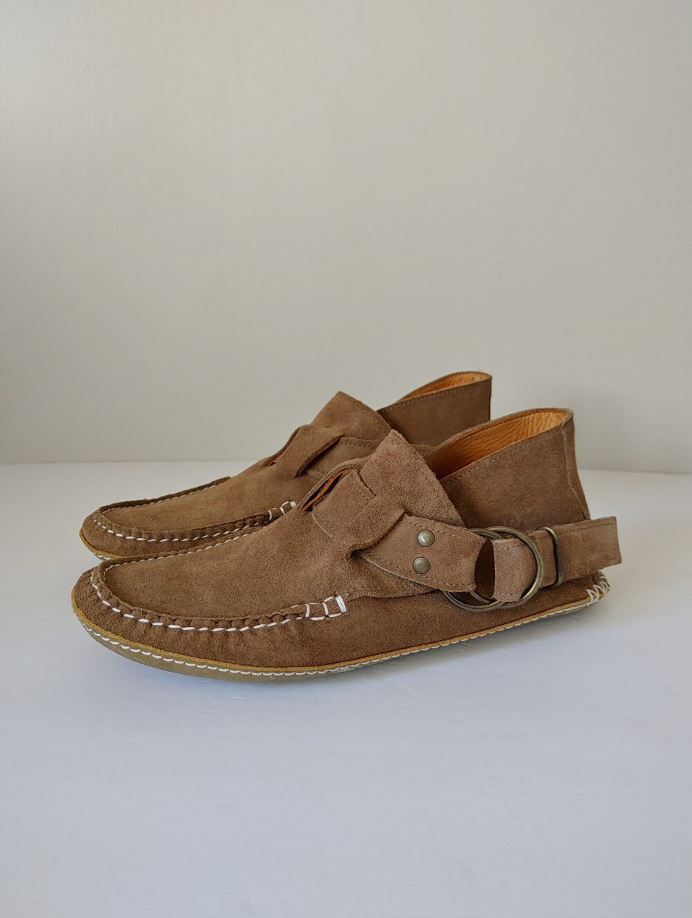 Quoddy Original Ring Boot Toffee Suede / Leather Lined Size 9.5 Women's Moccasin